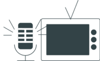 Iconos de micrófono de radio y televisión.