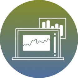 Icono que representa el análisis de datos a través de un sistema Erp.