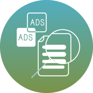 Icono relativo al registro de datos de facturación sobre las ventas de publicidad multicanal.