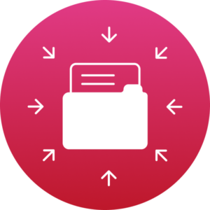 Icono que representa el archivo centralizado de múltiples tipos de archivos para la creación de contenidos en un medio de comunicación.